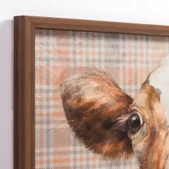 Online Kirklands Home Plaid Cow Close-Up Framed Art Print