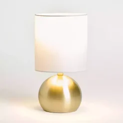 Hot Kirklands Home Plated Brass Metal Round Table Lamp Gold