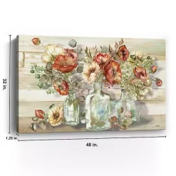 Clearance Kirklands Home Poppies and Eucalyptus Canvas Art Print, 48x32 in. Multi
