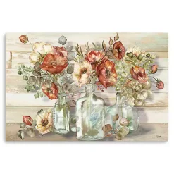 Online Kirklands Home Poppies and Eucalyptus Canvas Art Print, 60x40 in. Tan