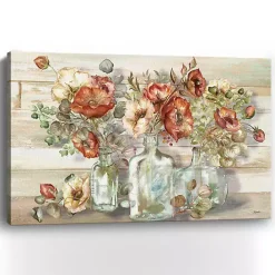 Online Kirklands Home Poppies and Eucalyptus Canvas Art Print, 60x40 in. Tan