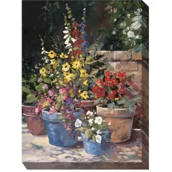 Kirklands Home Potted Flowers Outdoor Canvas Art Print Multi