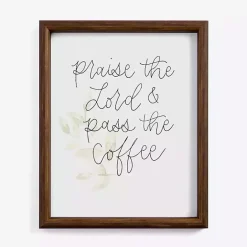 New Kirklands Home Praise the Lord Framed Wall Plaque White