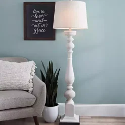 Best Kirklands Home Prussia White Floor Lamp Ivory