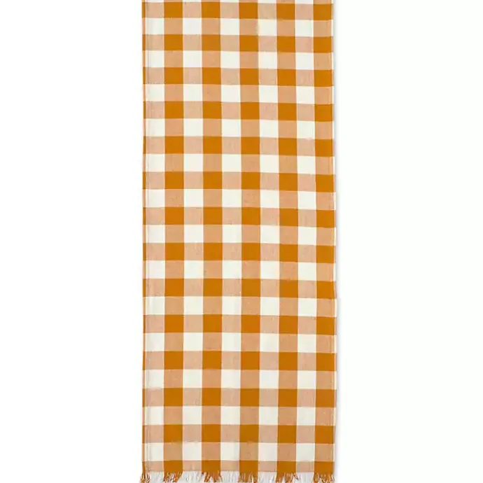 Outlet Kirklands Home Pumpkin Spice Checkered Table Runner