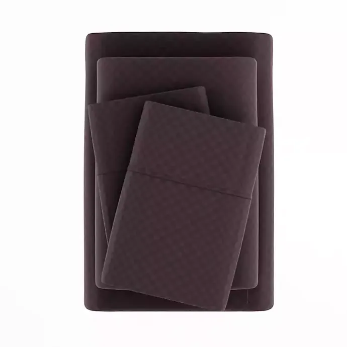 Hot Kirklands Home Embossed Checkered 3-pc. Twin Sheet Set Purple