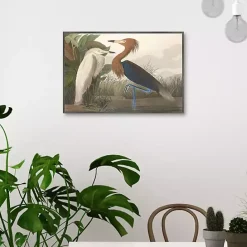 New Kirklands Home Purple Heron Framed Canvas Art Print Multi