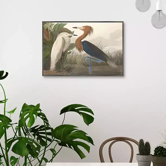 New Kirklands Home Purple Heron Framed Canvas Art Print Multi