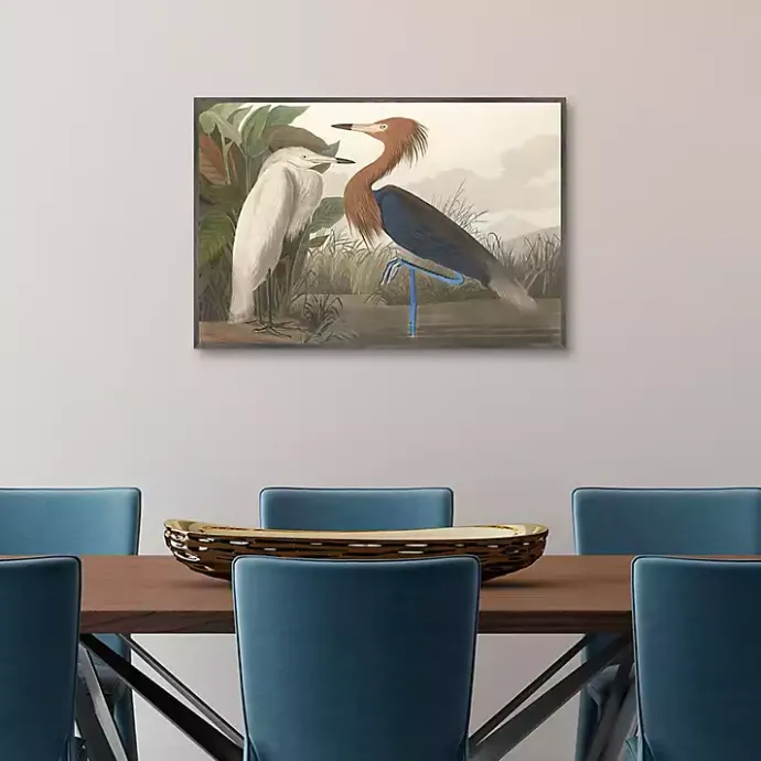 New Kirklands Home Purple Heron Framed Canvas Art Print Multi