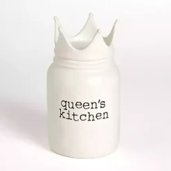 New Kirklands Home Queen's Kitchen Ceramic Canister White
