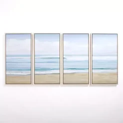 Best Kirklands Home Quiet Wave Framed Canvas Art Prints, Set of 4