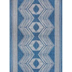 Outlet Kirklands Home Raina Blue Tribal Zig Zag Outdoor Rug, 5x8