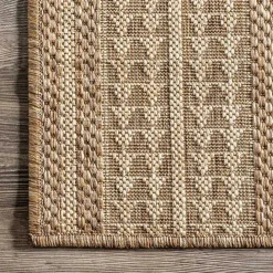 Discount Kirklands Home Raina Tribal Zig Zag Outdoor Rug, 5x8 Brown