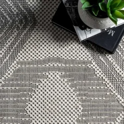 Outlet Kirklands Home Raina Tribal Zig Zag Outdoor Rug, 5x8 Gray