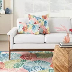 Hot Kirklands Home Rainbow Leaves Outdoor Square Throw Pillow Multi