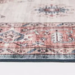Clearance Kirklands Home Raquel Red and Ivory Washable Area Rug, 7x9
