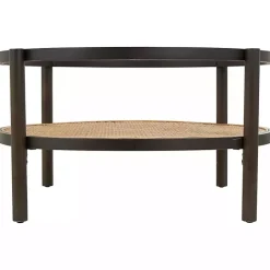 Outlet Kirklands Home Rattan and Glass 2-Tier Coffee Table
