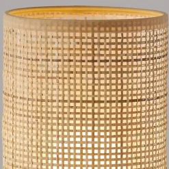 Best Kirklands Home Rattan Cylinder Shade White Base Table Lamp