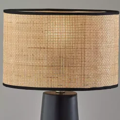 New Kirklands Home Rattan Shade Base Table Lamp Black