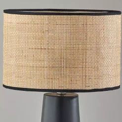 New Kirklands Home Rattan Shade Base Table Lamp Black