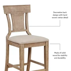 Hot Kirklands Home Ray with Gray Wash Finish Counter Stool Brown