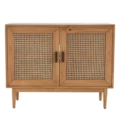 Best Kirklands Home Reclaimed Pine and Woven Cane Cabinet