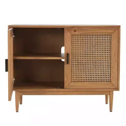 Best Kirklands Home Reclaimed Pine and Woven Cane Cabinet