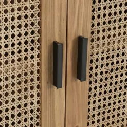 Best Kirklands Home Reclaimed Pine and Woven Cane Cabinet