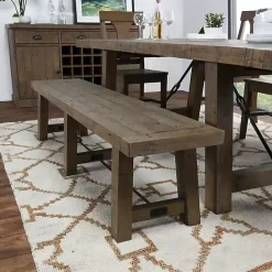Discount Kirklands Home Reclaimed Wood Industrial Dining Bench Brown