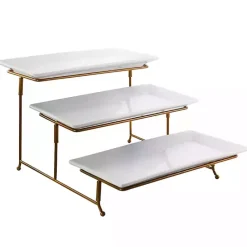 Kirklands Home Rectangular 3-Tier Serving Tray