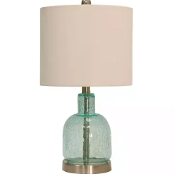 Kirklands Home Recycled Glass Bottle Table Lamp White