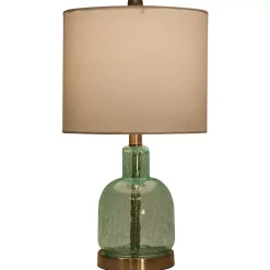 Kirklands Home Recycled Glass Bottle Table Lamp White