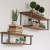 Online Kirklands Home Recycled Wood and Metal Shelves, Set of 2