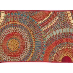 Best Kirklands Home Red & Blue Circles Indoor/Outdoor Rug, 2x3