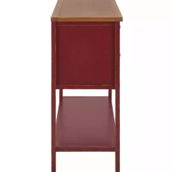Kirklands Home & Oak 4-Drawer Charlotte Sideboard Red