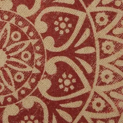 Online Kirklands Home Red and Natural Print Round Placemats, Set of 6