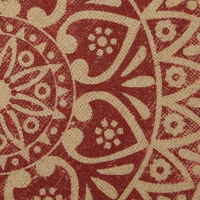 Online Kirklands Home Red and Natural Print Round Placemats, Set of 6