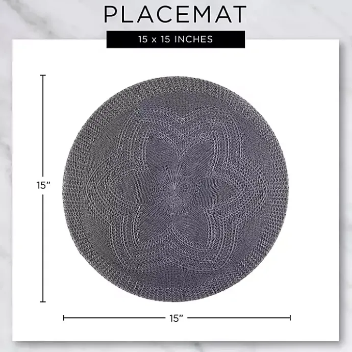 Online Kirklands Home Red and Natural Print Round Placemats, Set of 6