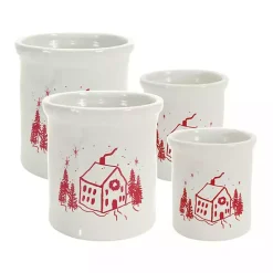 Online Kirklands Home Red and White Holiday Home Crock