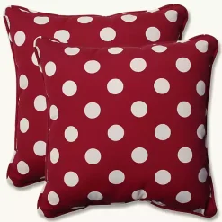 Online Kirklands Home Red and White Polka Dot Outdoor Pillows, Set of 2