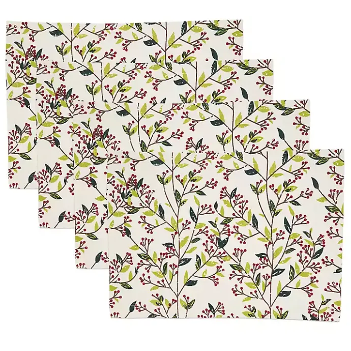 Discount Kirklands Home Red Berry Delight Cotton Placemats, Set of 4