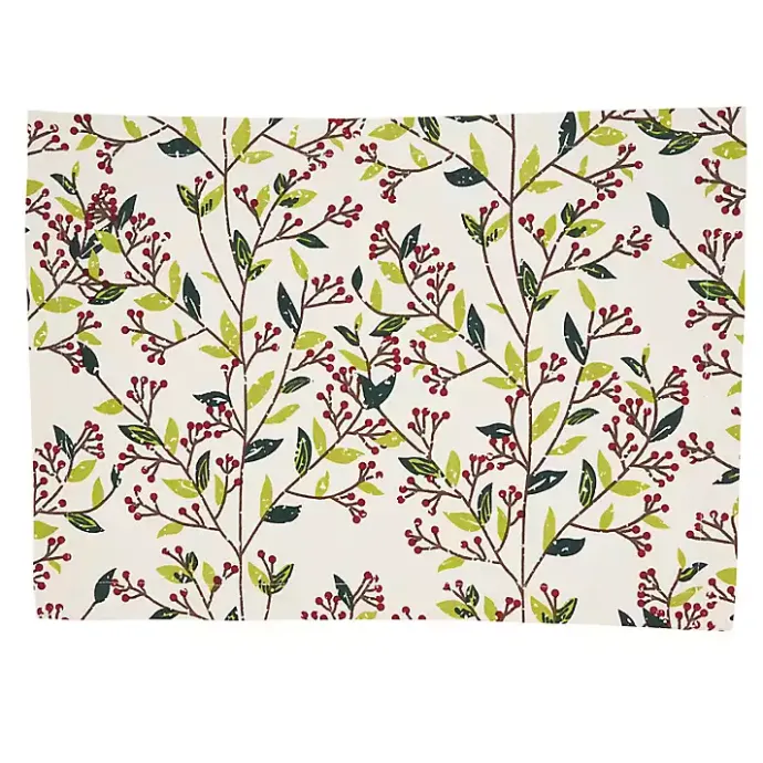 Discount Kirklands Home Red Berry Delight Cotton Placemats, Set of 4