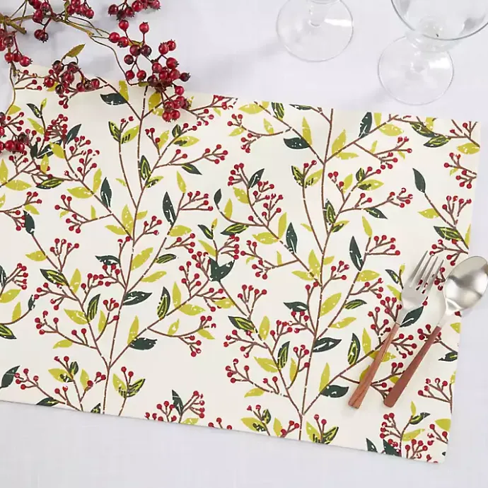 Discount Kirklands Home Red Berry Delight Cotton Placemats, Set of 4