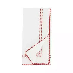Sale Kirklands Home Red Border Embroidered Napkins, Set of 4