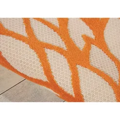Kirklands Home Red Bright Floral Burst Outdoor Area Rug, 5x7