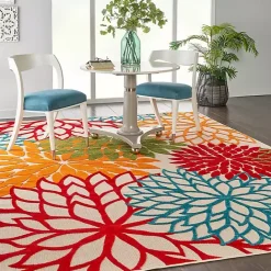 Online Kirklands Home Red Bright Floral Burst Outdoor Area Rug, 7x10