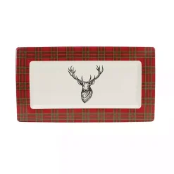 Best Kirklands Home Deer Trim 2-pc. Christmas Platter Set Red