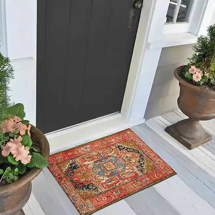Sale Kirklands Home Diamond Medallion Indoor/Outdoor Rug, 3x4 Red