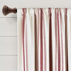 Discount Kirklands Home Red Farmhouse Stripe Curtain Panels, Set of 2