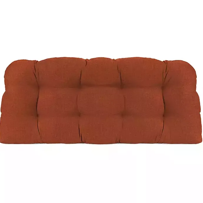 Kirklands Home French Edge Outdoor Wicker Settee Cushion Red